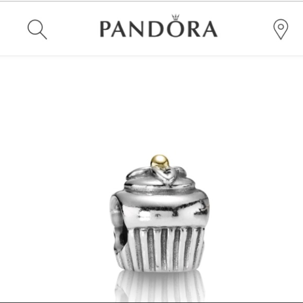 Cupcake pandora charm w/ 14k gold